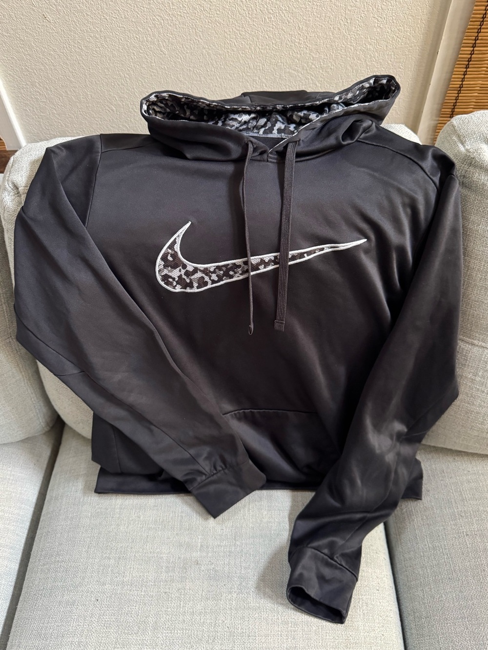 Nike Black Therma-Fit Hoodie with Gray Camo Lining